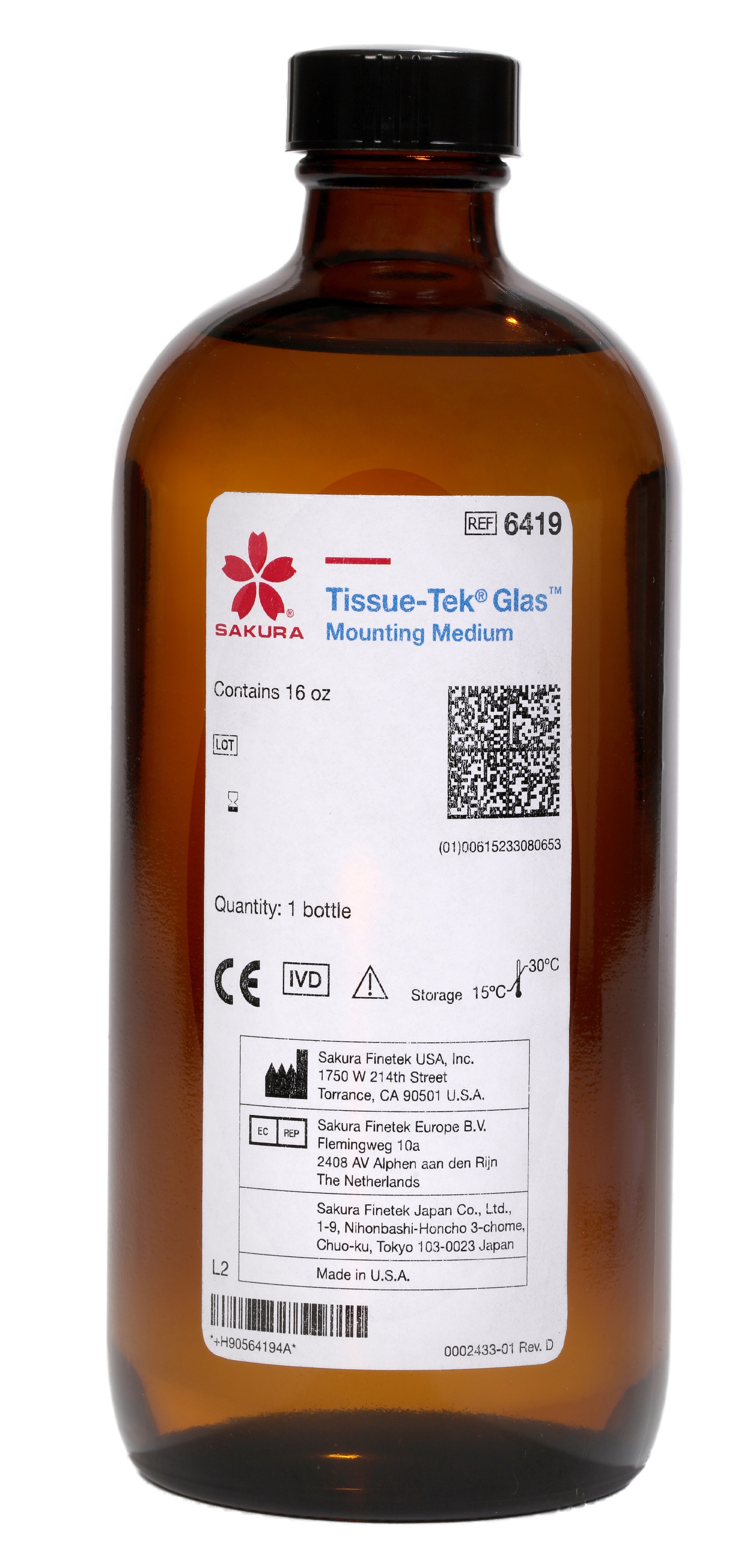 Brown glass bottle labeled