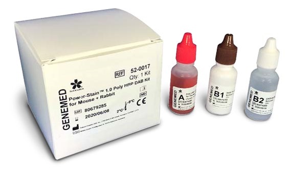 Genemed Power-Stain 1.0 Poly HRP DAB Kit for Mouse + Rabbit - Immunohistochemistry Reagents Genemed Power-Stain 1.0 Poly HRP DAB Kit for Mouse + Rabbit - Immunohistochemistry Reagents