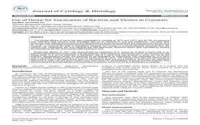Use of Ozone for Inactivation of Bacteria and Viruses in Cryostats